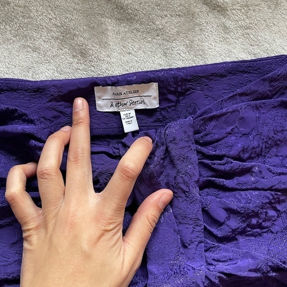 & Other Stories Jacquard Purple Cheetah Mini Skirt - Picture 2 of 5